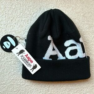 AAPE Large Logo Beanie (Black, Unisex)